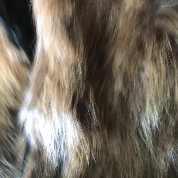 Salvaged Vintage Fur Collar Retro Dark Brown Collar Double Sided Fur Upcycle - Picture 3 of 8